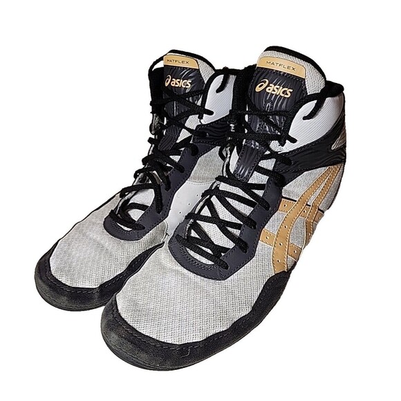ASICS Mens Shoes 13‎ Matflex 7 Senior Wrestling White Champagne Streetwear Kicks - Picture 1 of 13